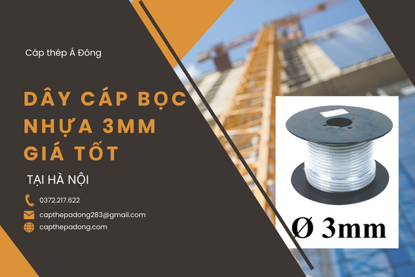 Dây cáp bọc nhựa 3mm giá tốt tại Hà Nội